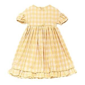Cosmosophie Yellow And White Alisa Gingham Dress